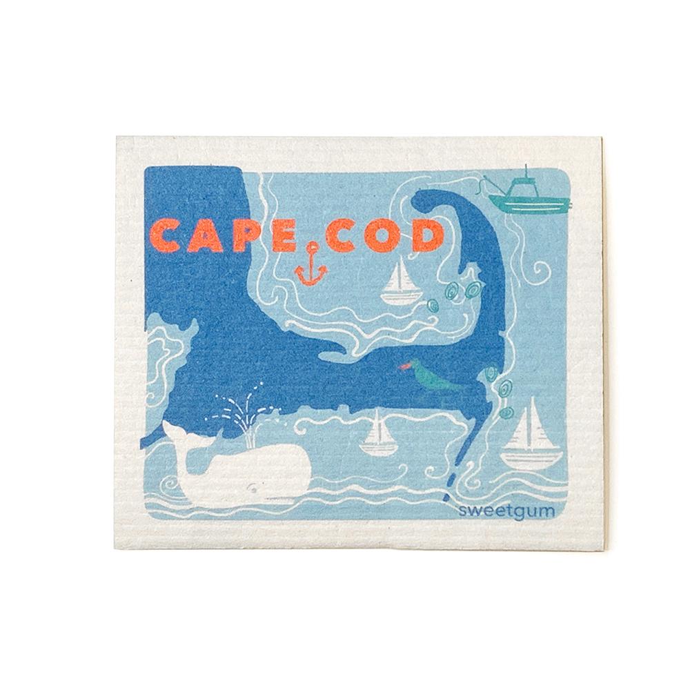 Cape Cod Swedish Dishcloth | Blue | 8&quot; x 6.75&quot; | Sweetgum Swedish Dishcloths SWEETGUM TEXTILES CO., LLC 