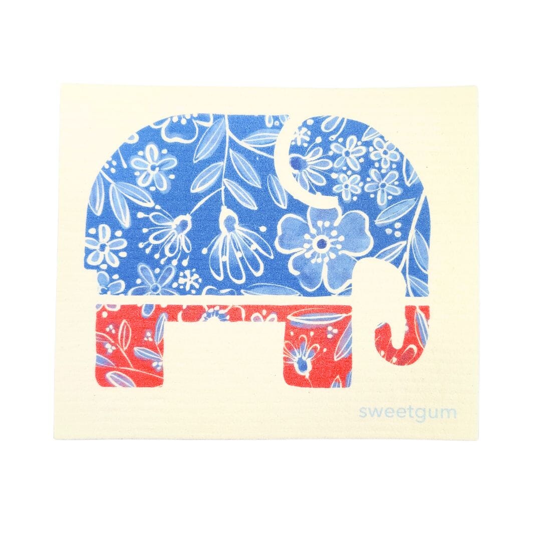 Bipartisan Donkey &amp; Elephant Swedish Dishcloth Set | Red, White &amp; Blue Swedish Dishcloths sweetgum textiles company, LLC 