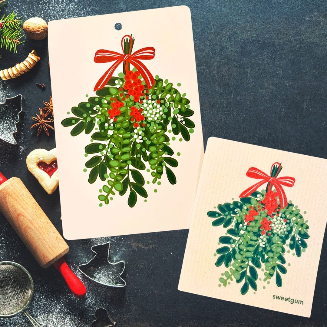 Christmas Greens Swag Cutting Board &amp; FREE Swedish dishcloth (BF DEAL!) Cutting Board sweetgum textiles company, LLC 