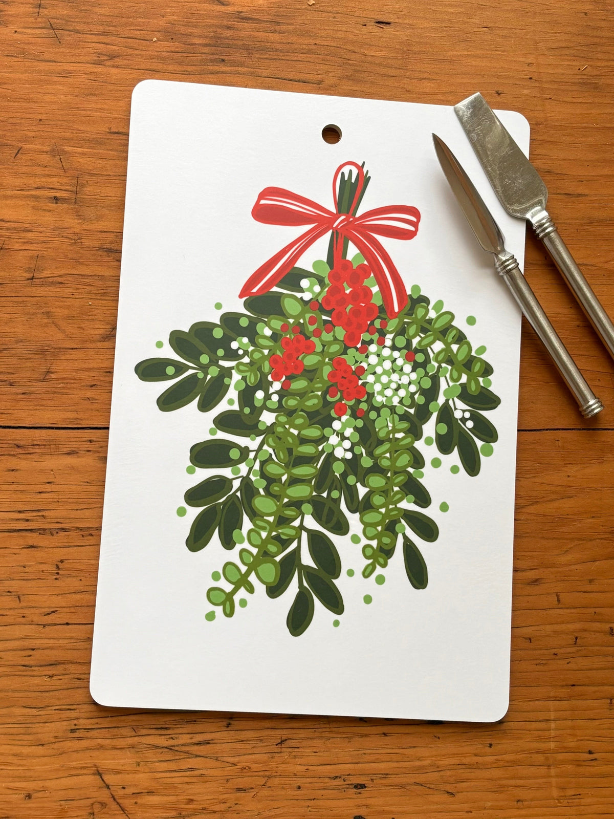 Christmas Greens Swag Cutting Board | FSC Certified birch Cutting Board sweetgum textiles company, LLC 