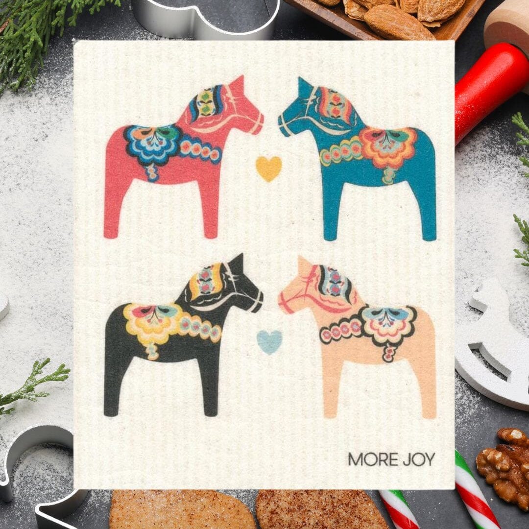 Dala Horse Swedish Dishcloth | Multi-color Swedish Dishcloths SWEETGUM TEXTILES CO., LLC 