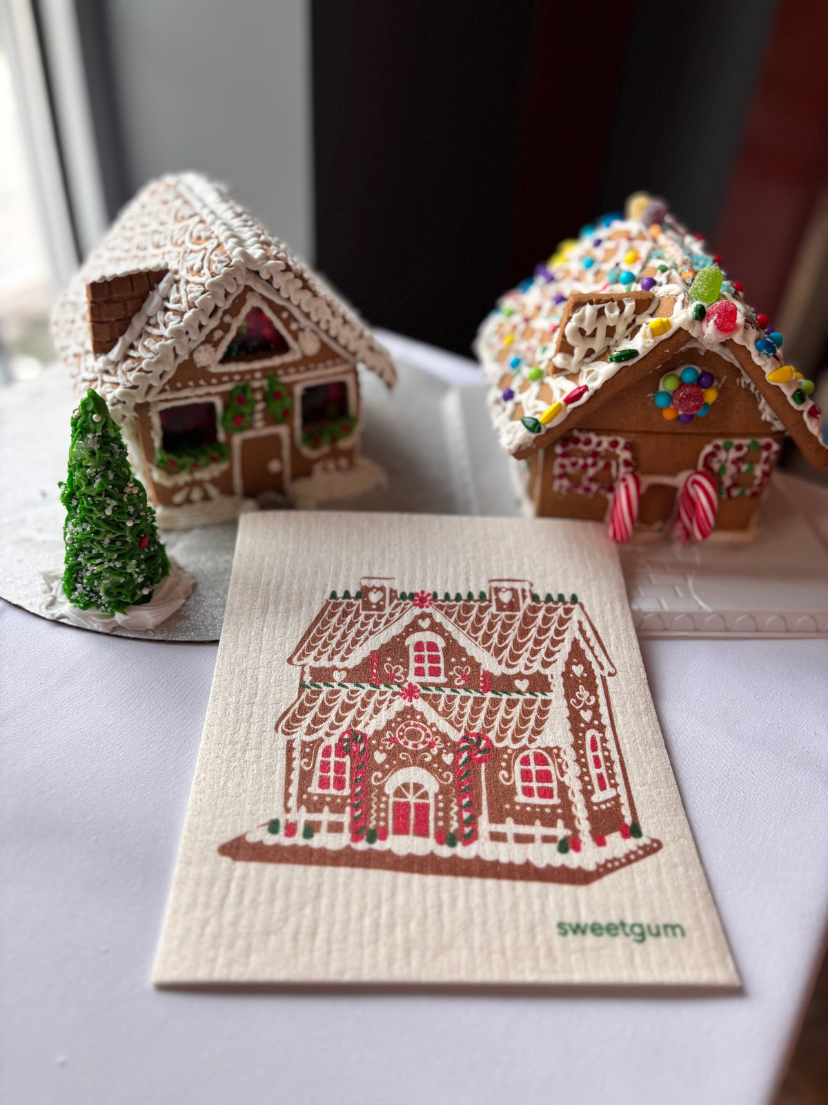 Gingerbread House Swedish Dishcloth | Sweetgum Home Swedish Dishcloths sweetgum textiles company, LLC 