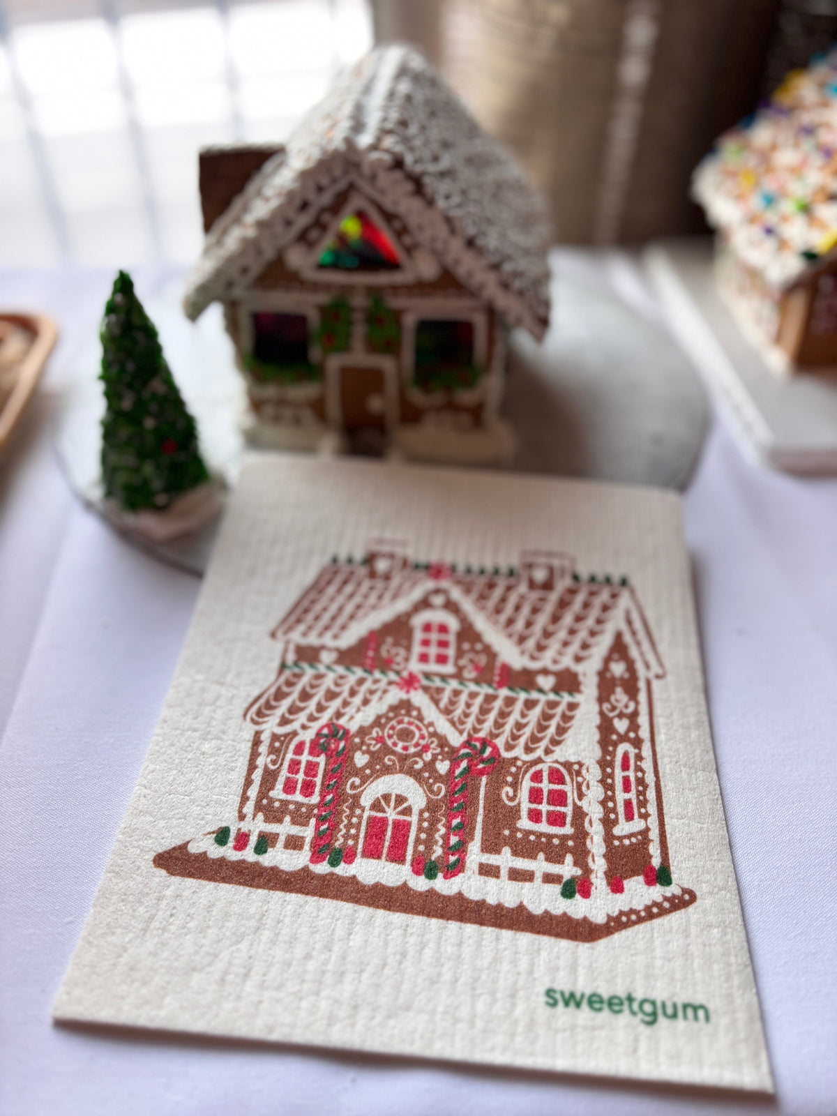 Gingerbread House Swedish Dishcloth | Sweetgum Home Swedish Dishcloths sweetgum textiles company, LLC 