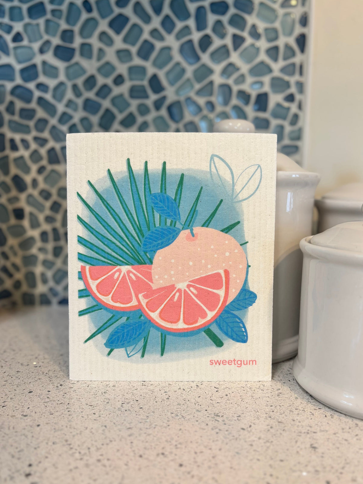 Grapefruit Swedish Dishcloth | Pink &amp; Blue | Sweetgum Home Swedish Dishcloths SWEETGUM TEXTILES CO., LLC 