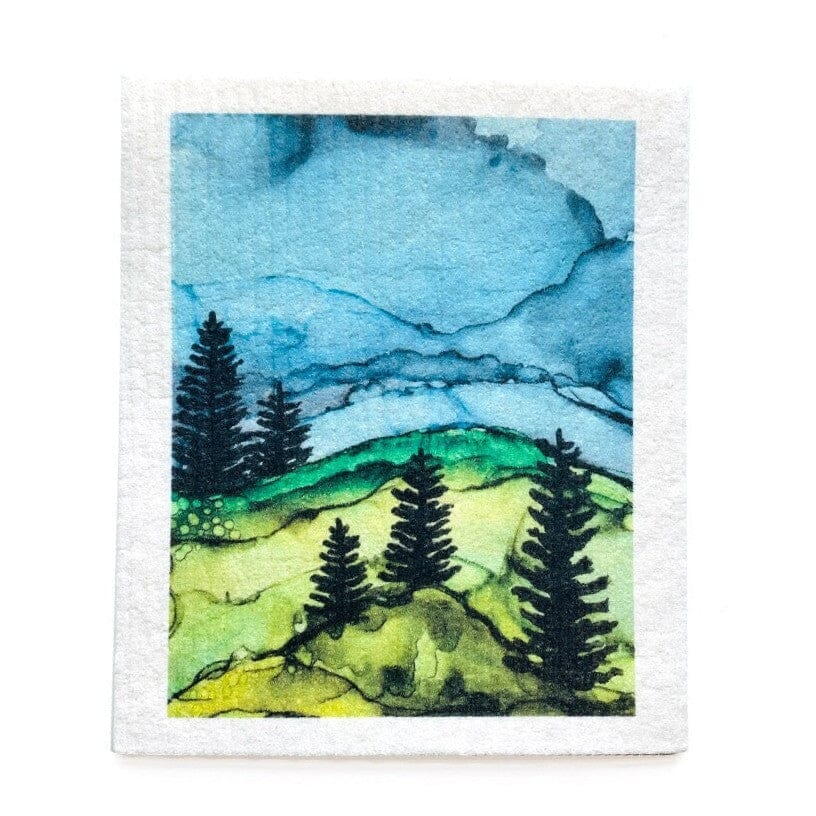 Green Coastal Forest by Studio Feron Swedish Dishcloths sweetgum textiles company, LLC 