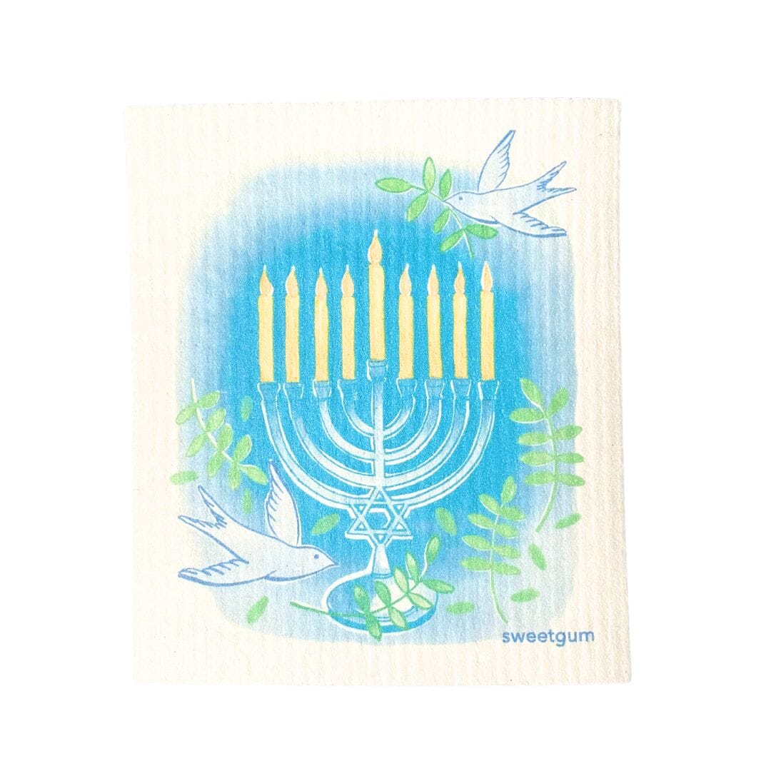 Happy Hanukkah Swedish Dishcloth Swedish Dishcloths sweetgum textiles company, LLC 