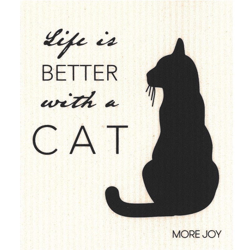 Life is Better with a Cat Swedish Dishcloth Swedish Dishcloths SWEETGUM TEXTILES CO., LLC 