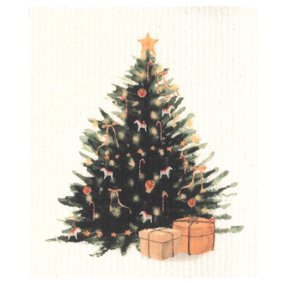 Nostalgic Christmas Tree Swedish Dishcloth Swedish Dishcloths SWEETGUM TEXTILES CO., LLC 