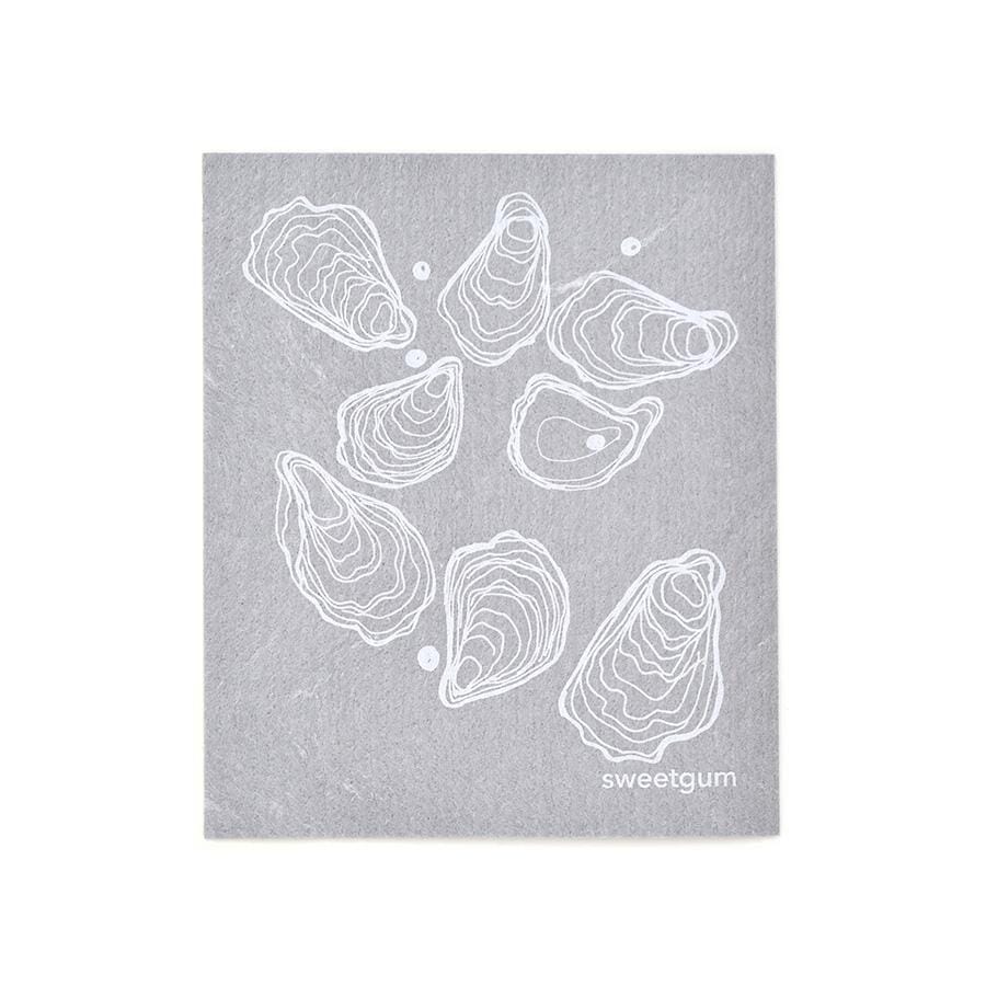 Oysters Swedish Dishcloth | Gray and white Swedish Dishcloths SWEETGUM TEXTILES CO., LLC 