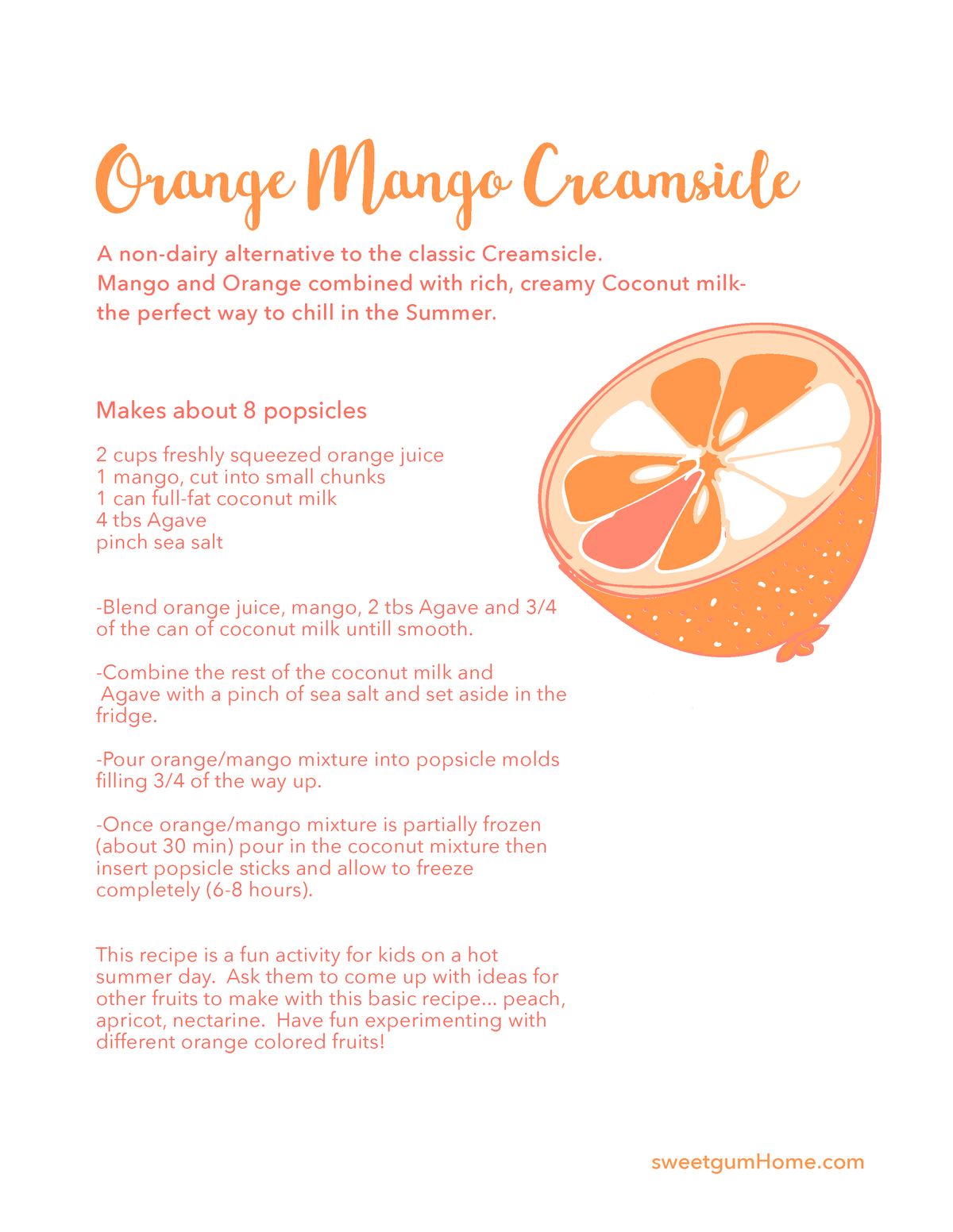 Orange Creamsicle Recipe