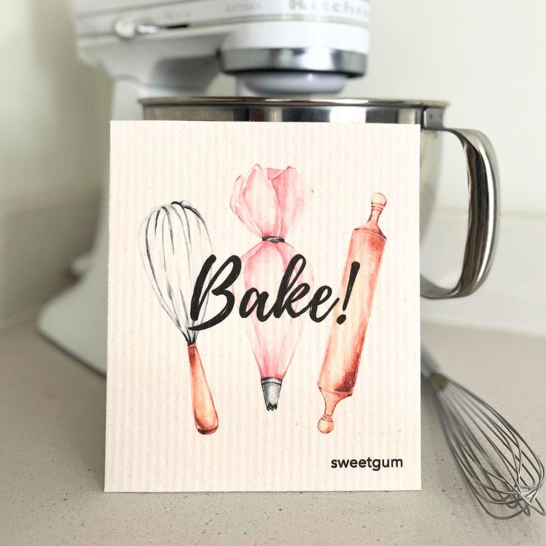 Bake! Swedish Dishcloth | Whisk, Pastry Bag, Rolling Pin (baking tools) Swedish Dishcloths SWEETGUM TEXTILES CO., LLC 