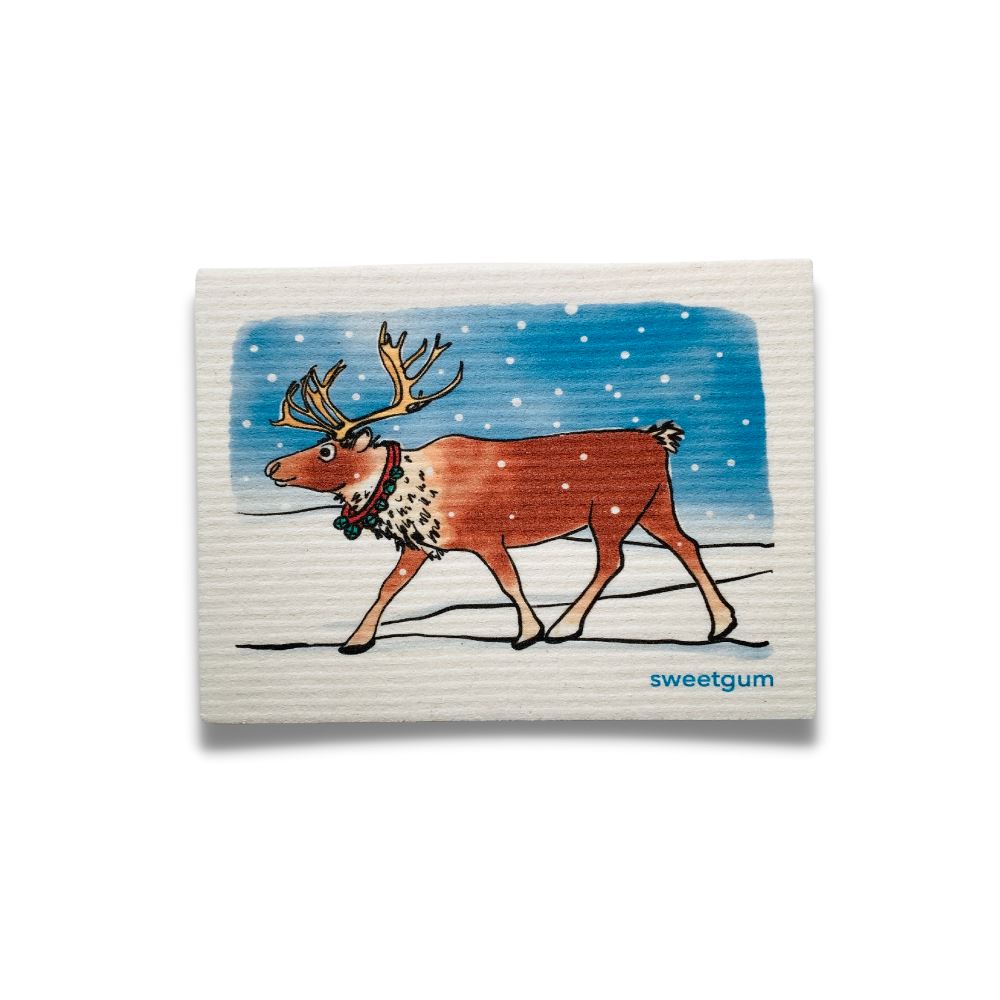 Brown Reindeer Swedish Dishcloth | Sweetgum Home Swedish Dishcloths sweetgum textiles company, LLC 