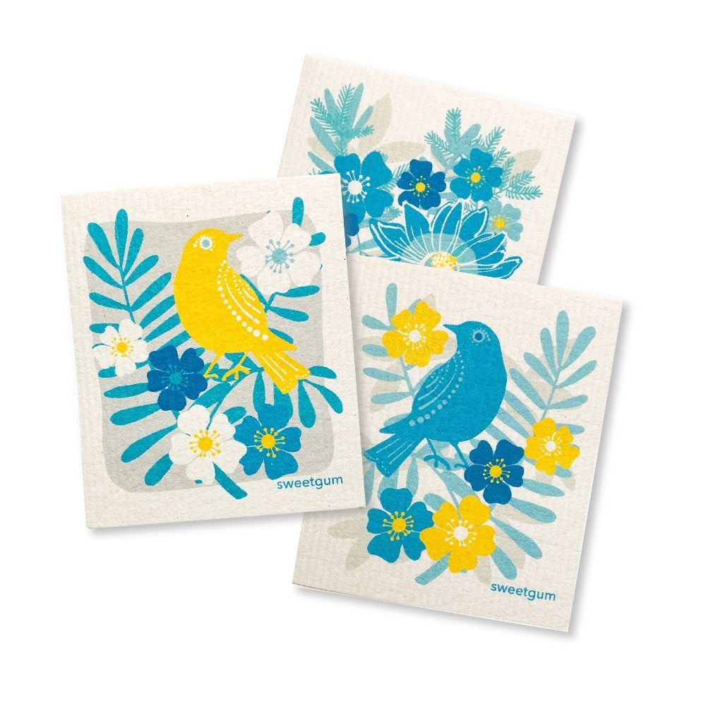 Bundle of 3 Swedish Dishcloths | Blue Garden Swedish Dishcloths sweetgum textiles company, LLC 