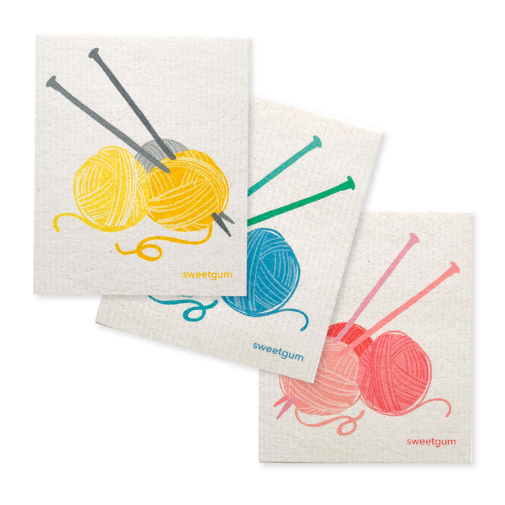 Bundle of 3 Swedish Dishcloths | Yarn Balls Swedish Dishcloths sweetgum textiles company, LLC 