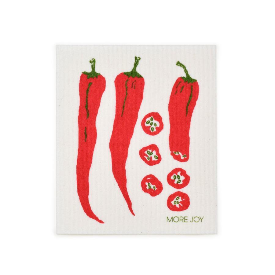 Chili Swedish Dishcloth | Red | 8" x 6.75" | More Joy Swedish Dishcloths SWEETGUM TEXTILES CO., LLC 