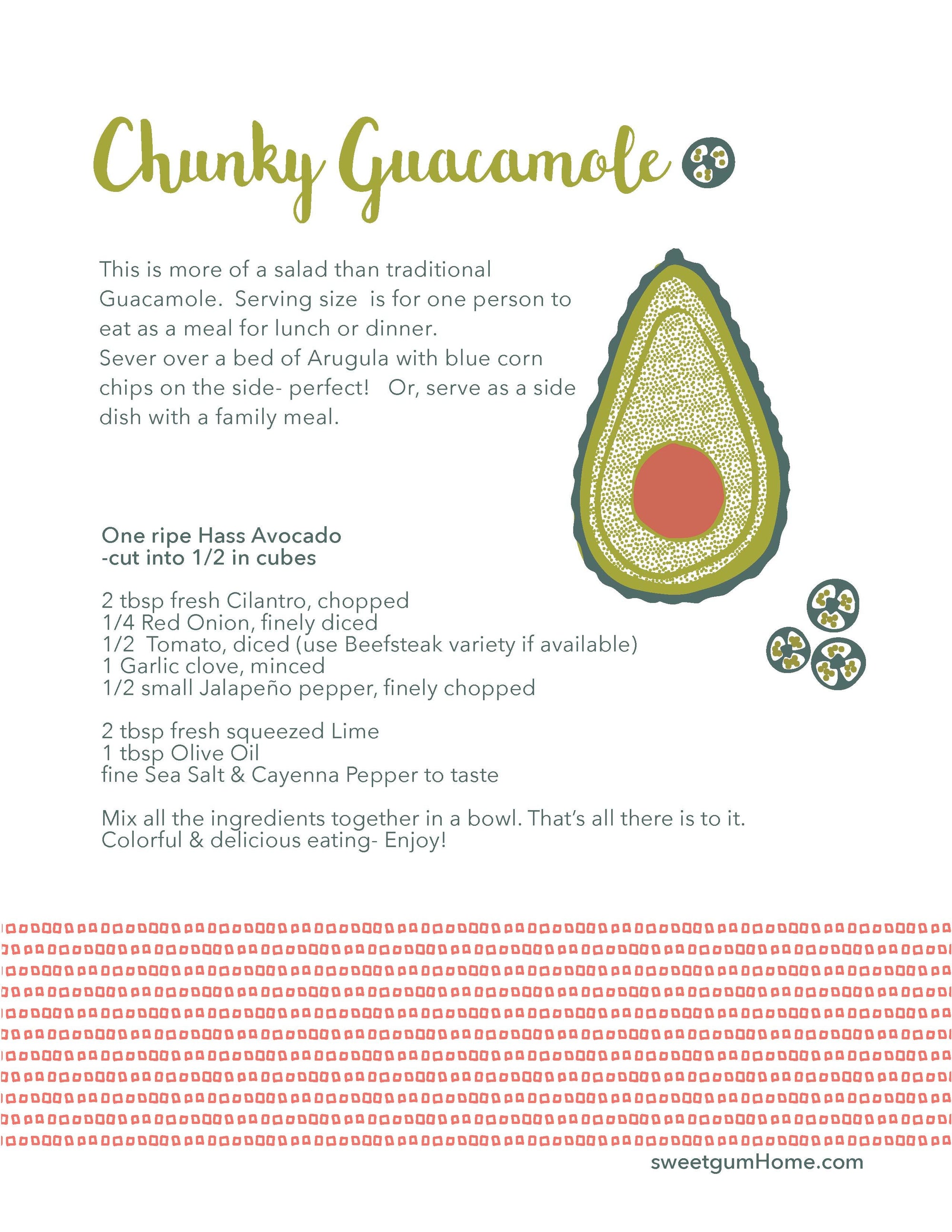 Chunky Guacamole Recipe sweetgum textiles company, LLC 