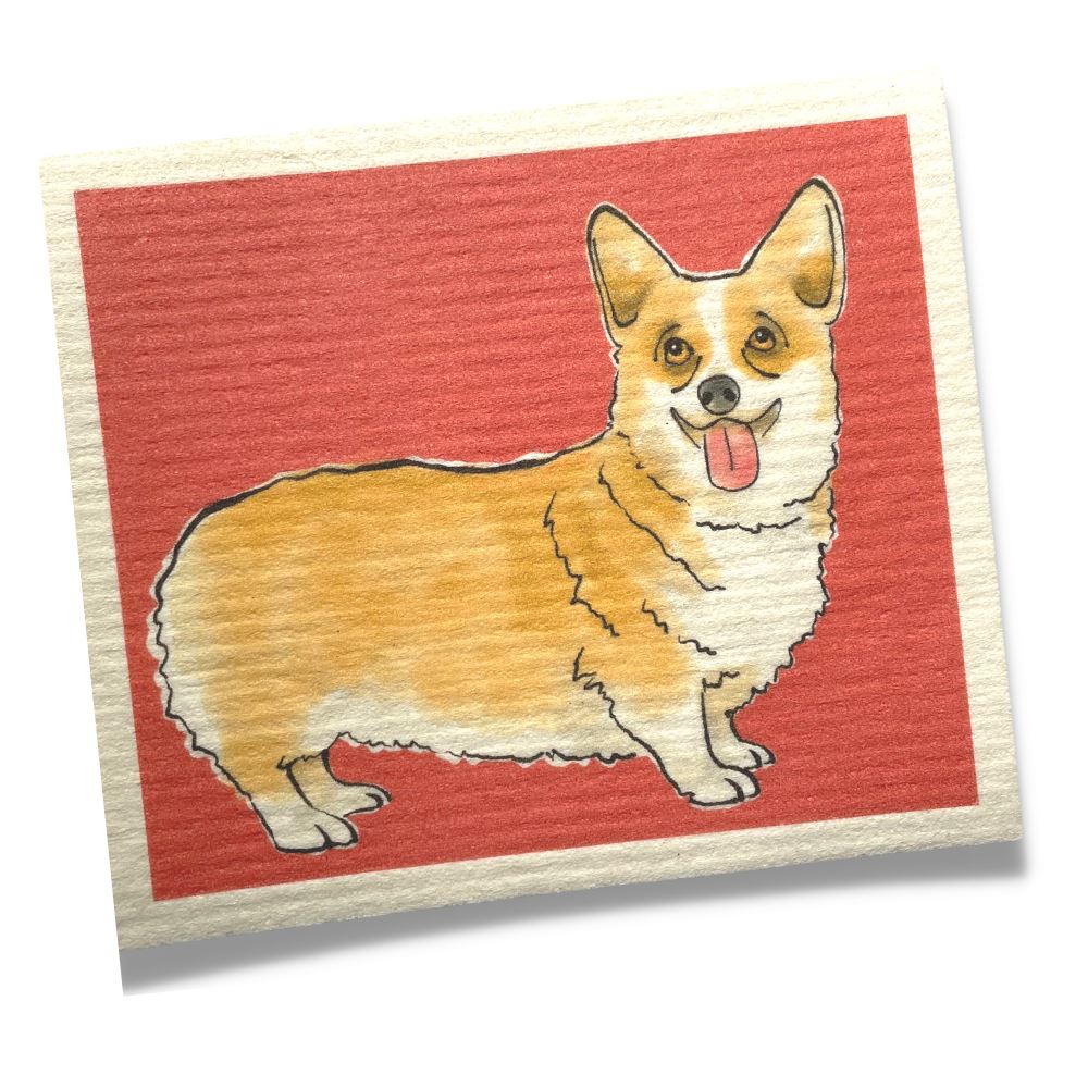 Corgi dog Swedish Dishcloth | Sweetgum Home Swedish Dishcloths sweetgum textiles company, LLC 
