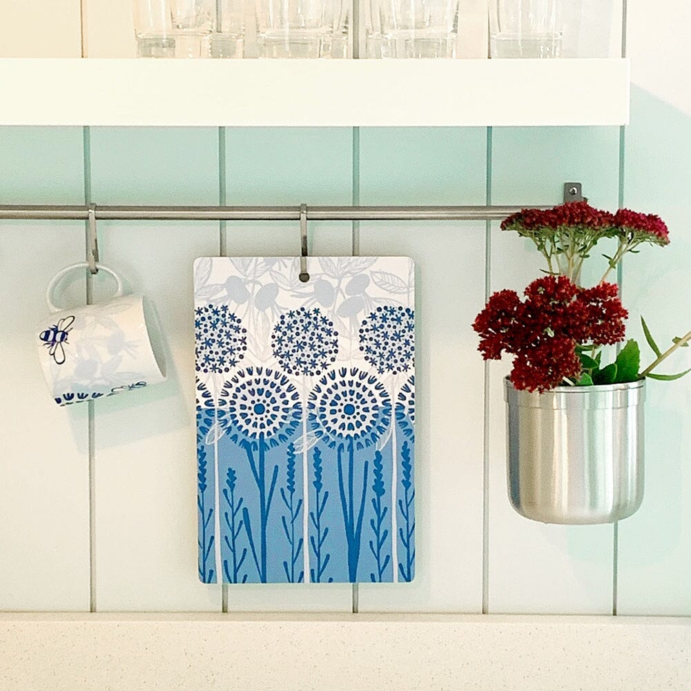 Cutting Board | Bloom in Blue | Plywood & Melamine Cutting Board sweetgum textiles company, LLC 