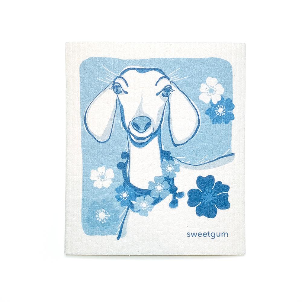 Goat Swedish Dishcloth | Blue | 8" x 6.75" | Sweetgum Swedish Dishcloths SWEETGUM TEXTILES CO., LLC 