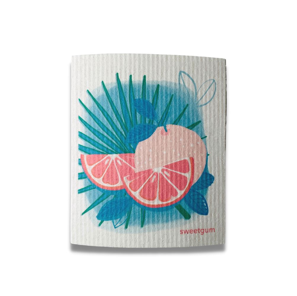 Grapefruit Swedish Dishcloth | Pink & Blue | Sweetgum Home Swedish Dishcloths SWEETGUM TEXTILES CO., LLC 