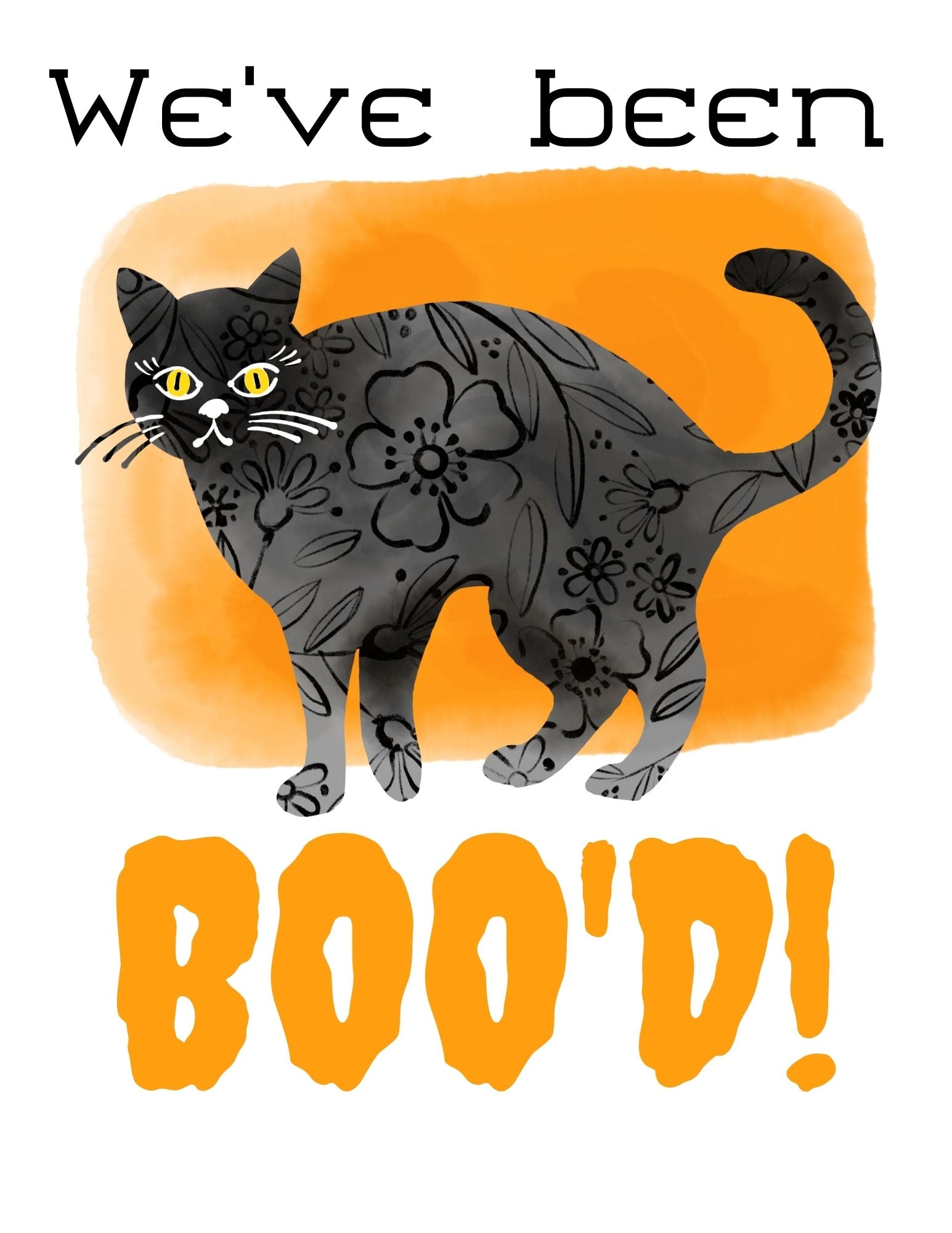 Halloween Cat "Boo!" Digital Download Recipe sweetgum textiles company, LLC 