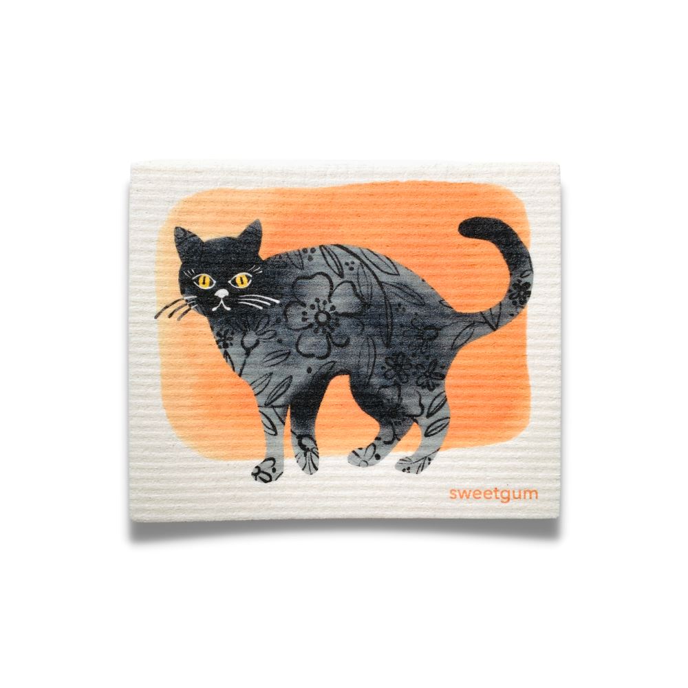 Halloween Cat Swedish Dishcloth | Sweetgum Home Swedish Dishcloths sweetgum textiles company, LLC 
