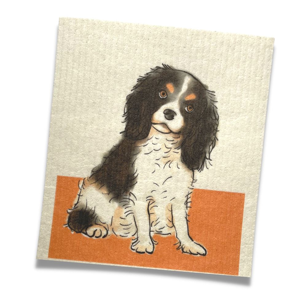King Charles Spaniel Dog Swedish Dishcloth | Sweetgum Home Swedish Dishcloths sweetgum textiles company, LLC 