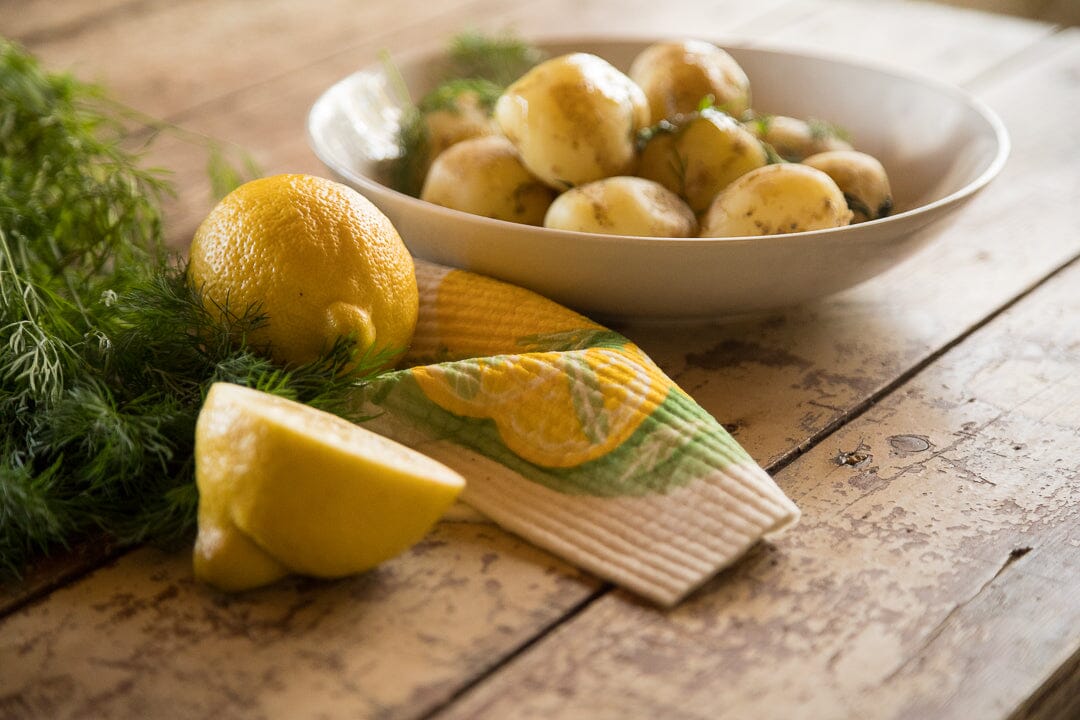 Lemons &amp; Sage Swedish Dishcloth | Yellow &amp; Green | Sweetgum Home Swedish Dishcloths SWEETGUM TEXTILES CO., LLC 