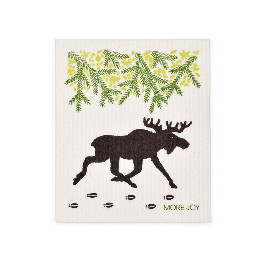 Moose Swedish Dishcloth | Brown / Green Swedish Dishcloths SWEETGUM TEXTILES CO., LLC 