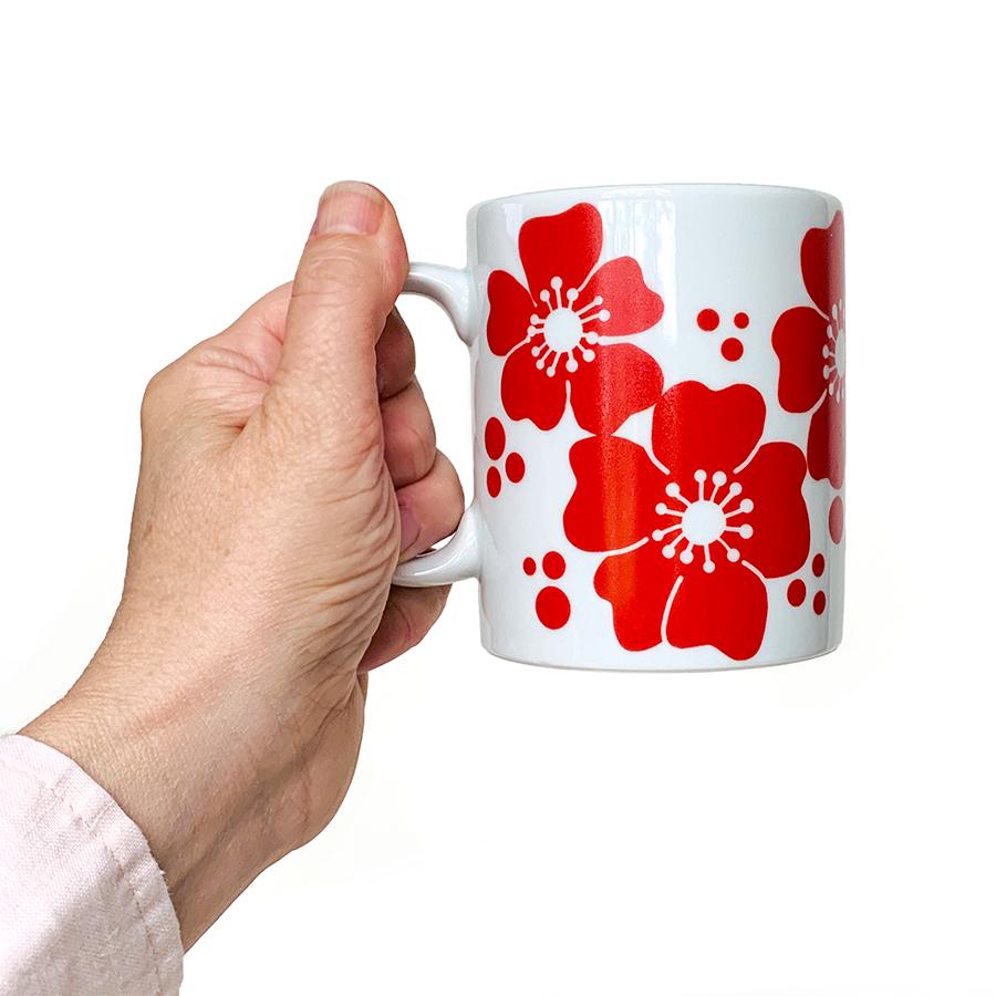 Red Flowers Mug Mug sweetgum textiles company, LLC 