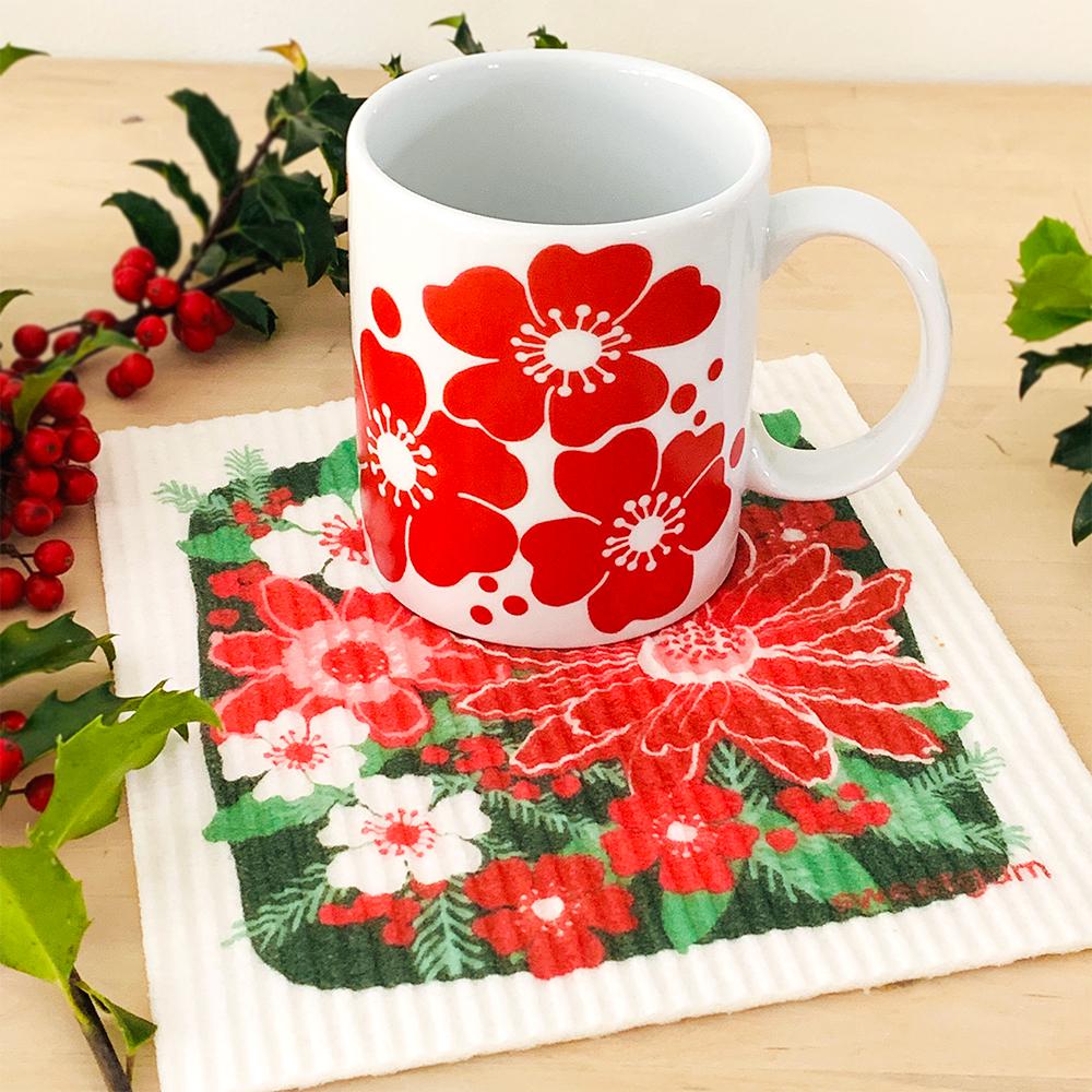 Red Flowers Mug Mug sweetgum textiles company, LLC 