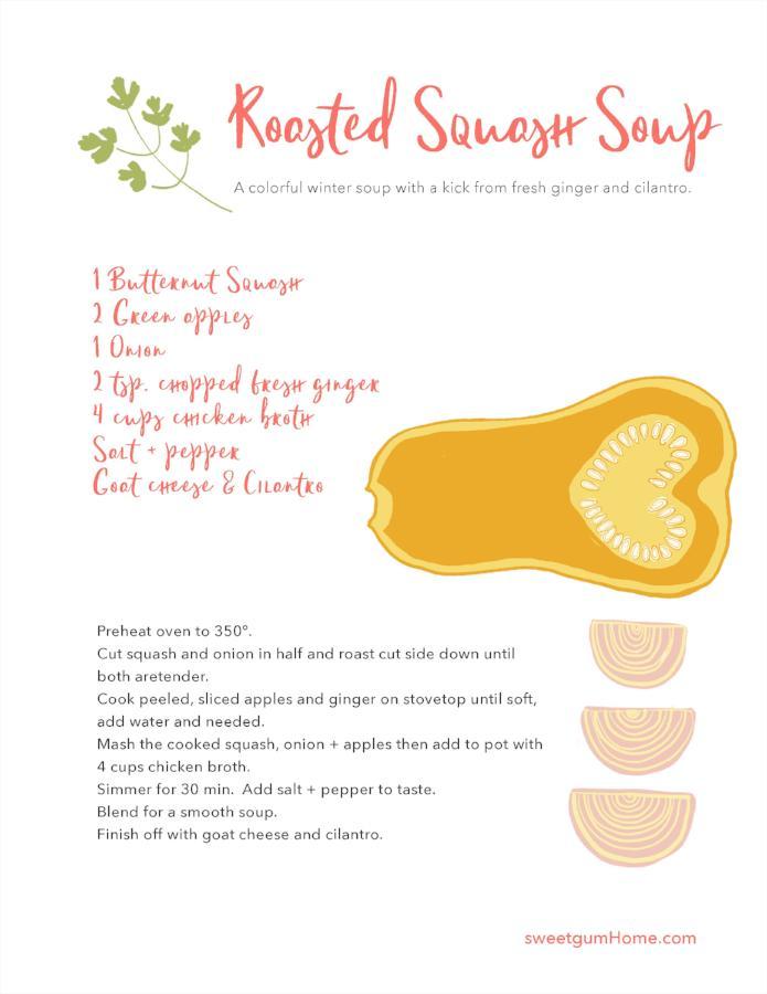 Squash Soup Recipe sweetgum textiles company, LLC 