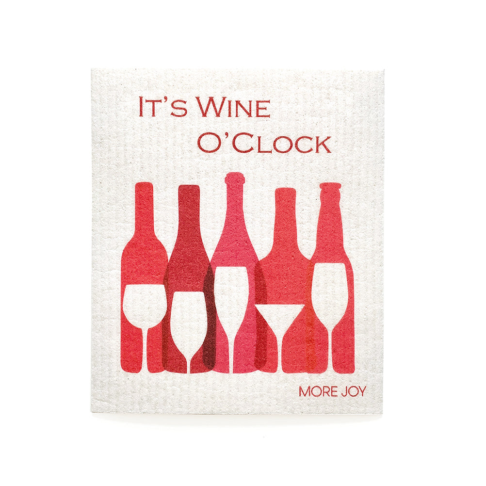 Wine O'Clock Swedish Dishcloth Swedish Dishcloths SWEETGUM TEXTILES CO., LLC 